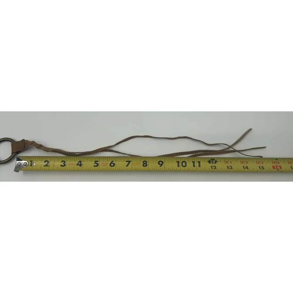 Vintage Boho Brown Braided Leather Link O-Ring Waist Belt Long Fringe Tassels